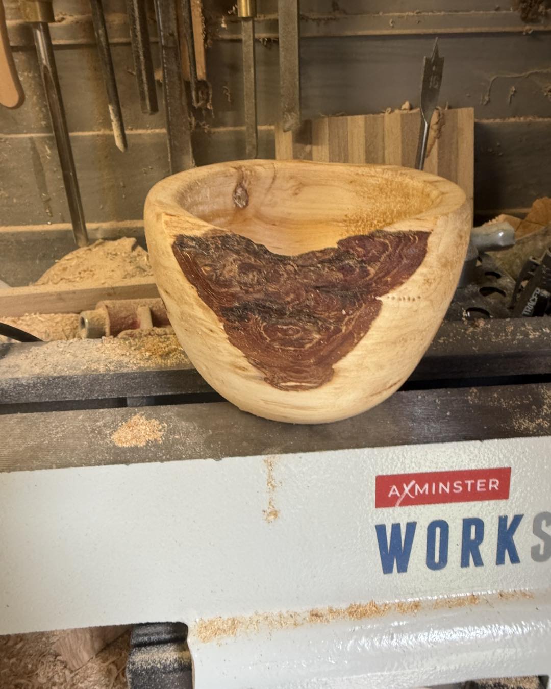 Wooden bowl with natural willow live edge