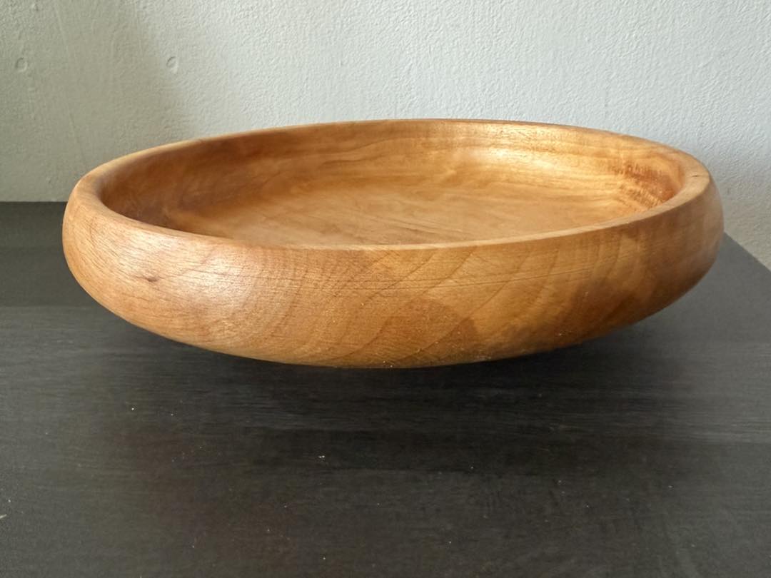 Hand-turned alder wood bowl with smooth finish
