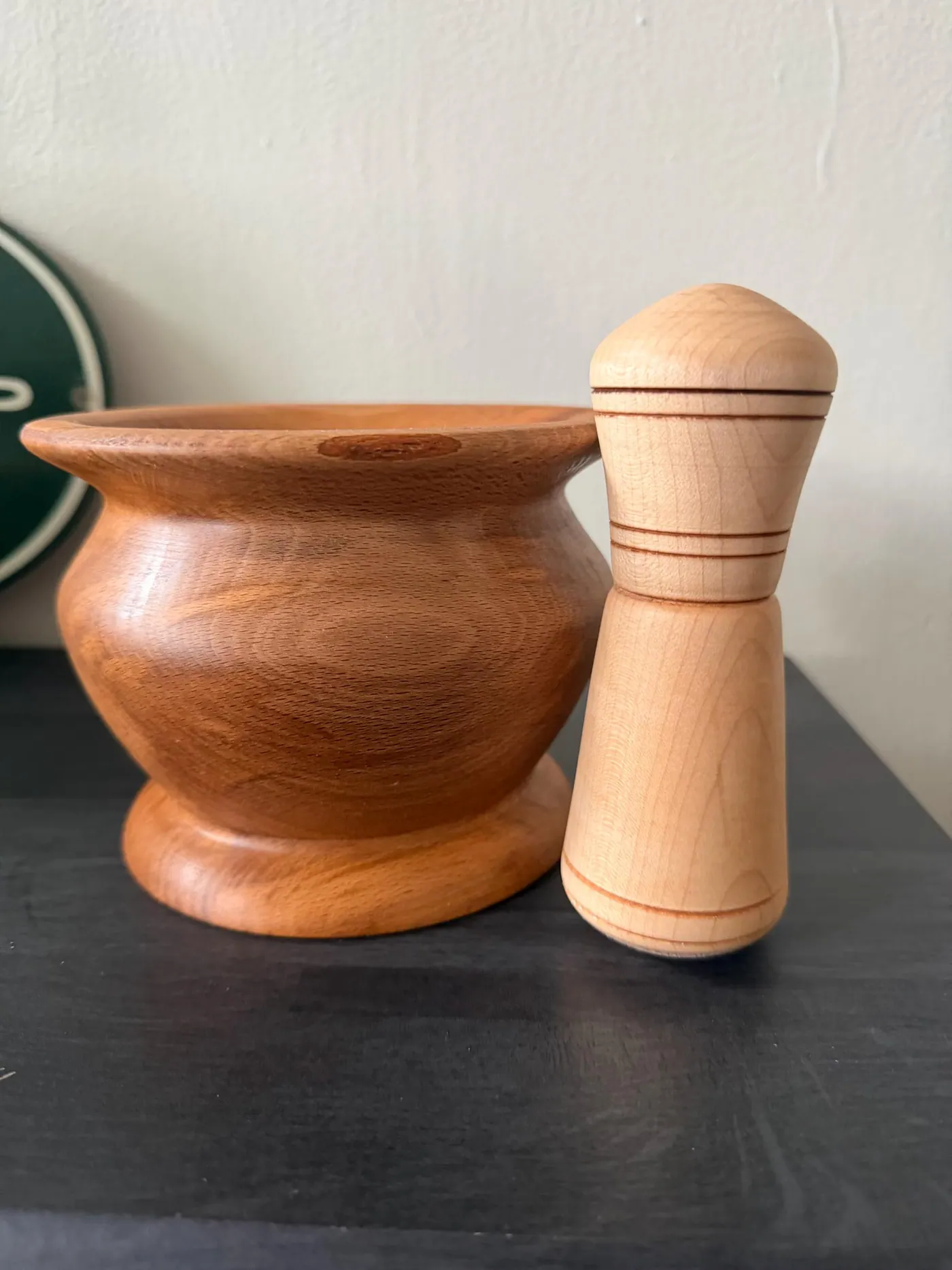 Handmade Maple & Beech Pestle and Mortar — view 2